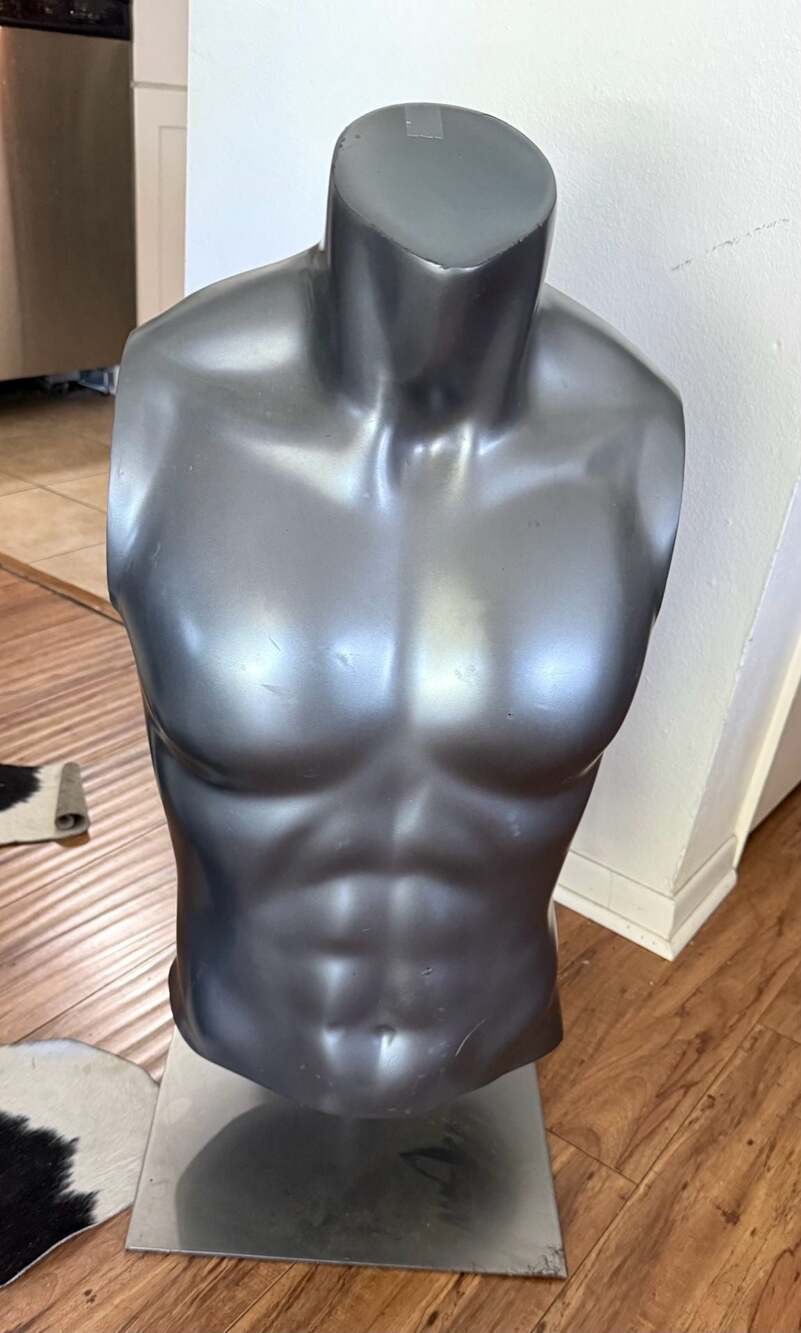 Fusion Male Athletic Mannequin Torso with Metal Base